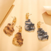 Resin, earrings, silver needle, suitable for import, silver 925 sample