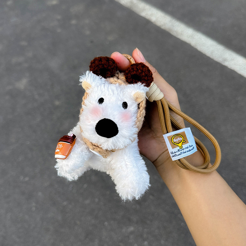 Cute West Highland felpa colgante bolso colgante dibujos animados garabateado cachorro muñeca llavero accesorios regalos creativos