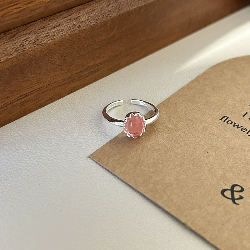 Ring Universal zirconium, diamond-encrusted, light-luxury style