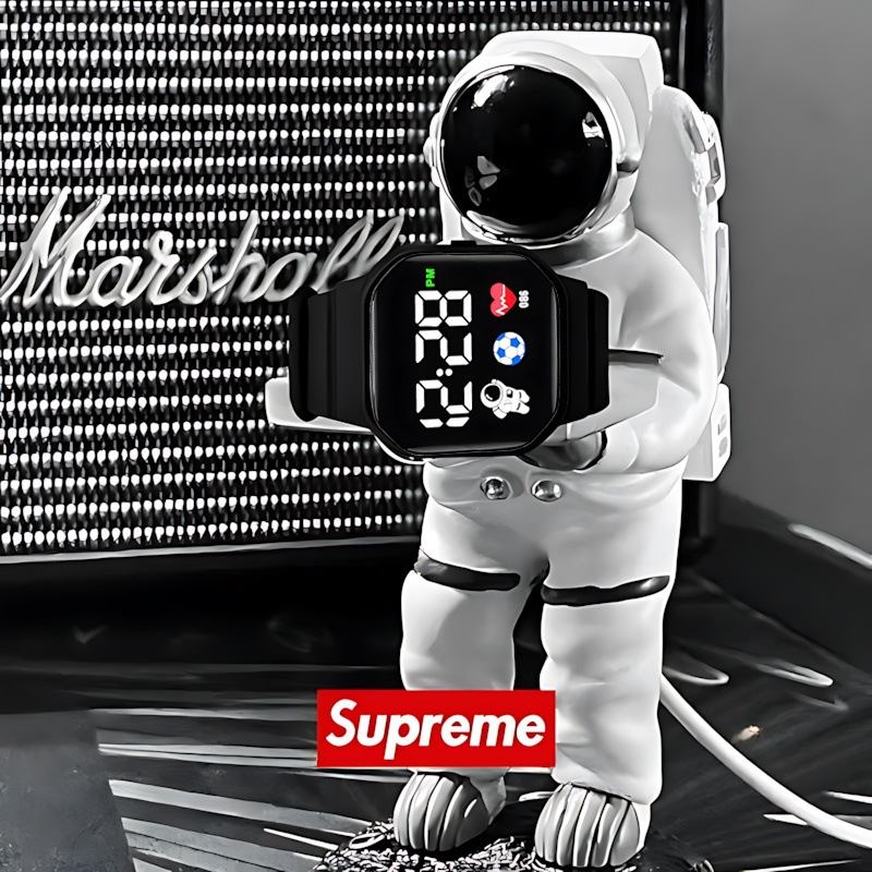 Hombres y niñas estudiantes de secundaria primaria de alto valor facial moda simple multifuncional LED luz nocturna reloj electrónico P33