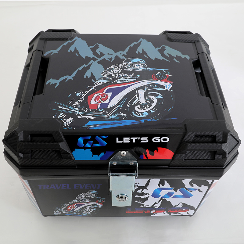 Electric Vehicle Storage Box, Motorcycle Tail Box, Large Capacity, Thickened and Durable, Large Size 47L, Storage for Electric Scooter Trunk