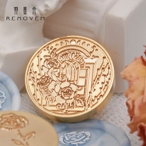 European retro fire paint seal original rose series student handbook DIY decorative seal envelope mouth fire wax seal