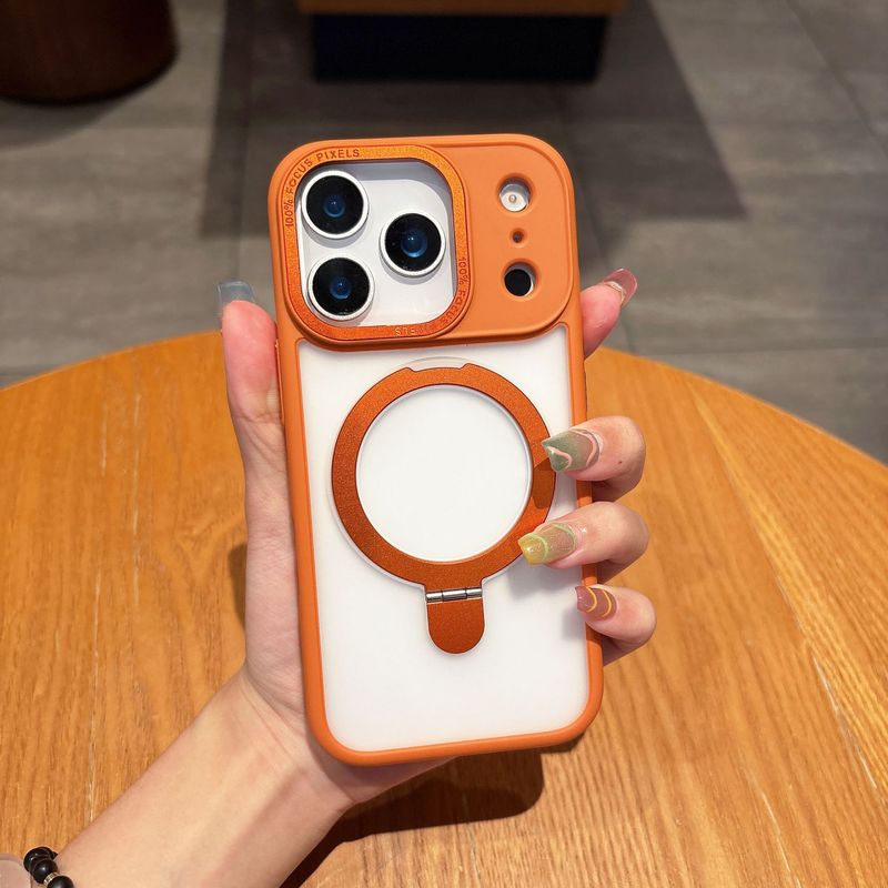 适用iPhone17promax手机壳折叠磁吸支架苹果16磨砂肤感防摔保护套|undefined