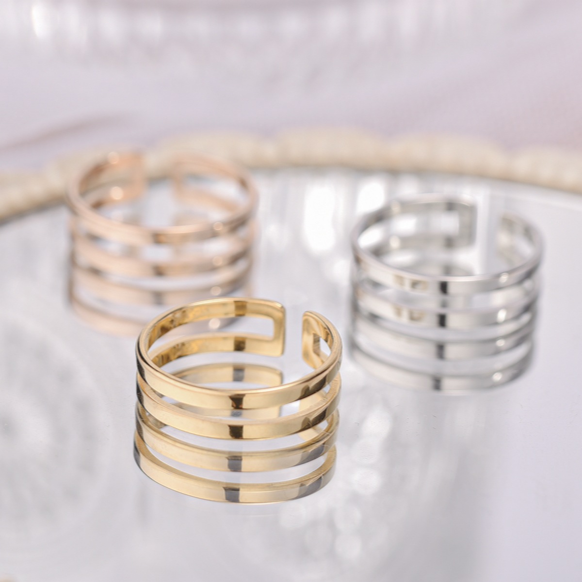 wholesale titanium steel ring simple couple ring jewelry