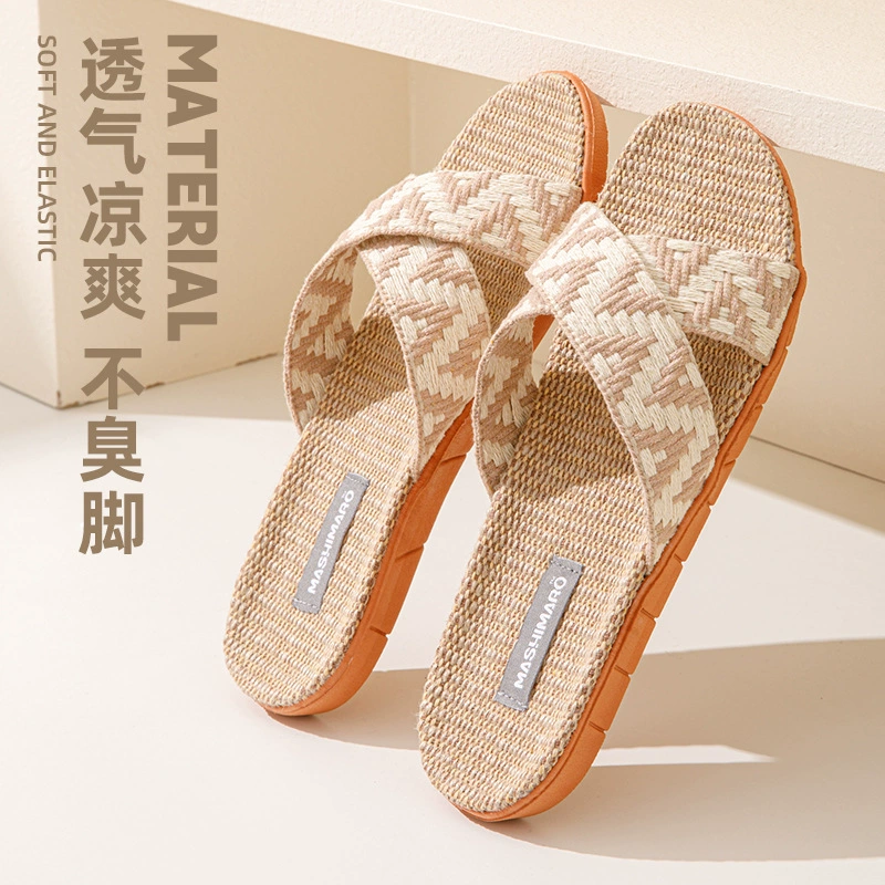 Хулиганские кролики льняные тапочки женские летние дома в помещении дома нескользящие домашние дышащие холодные тапочки мужские весенние и осенние сезоны