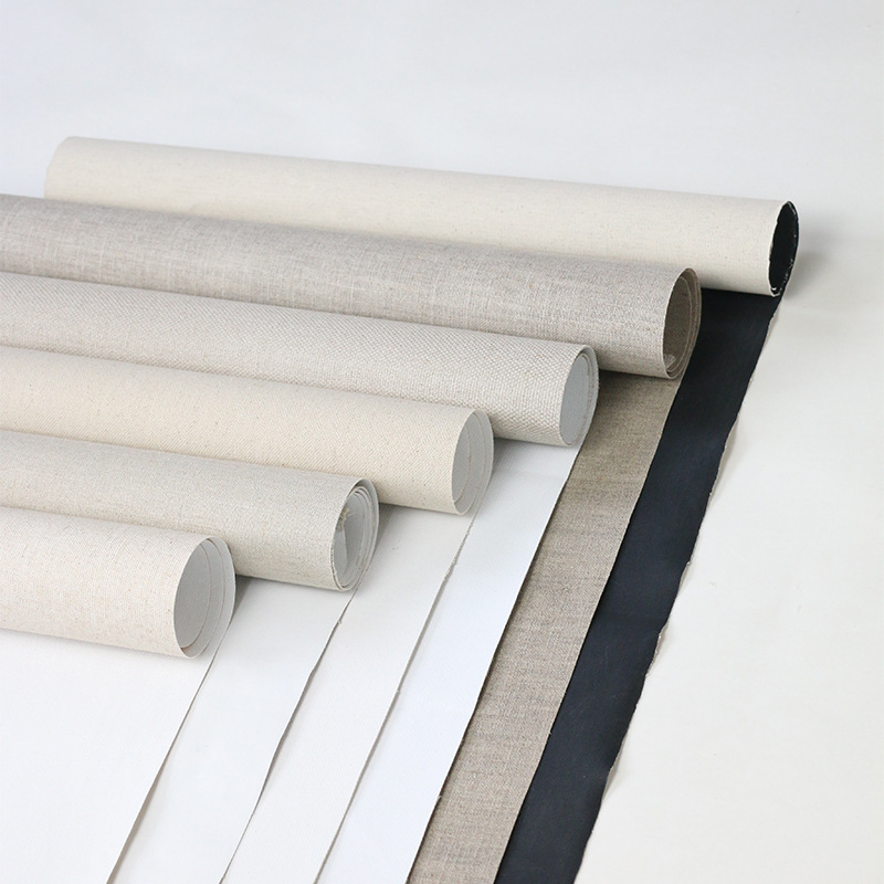 Wholesale linen fine grain canvas with coated acrylic oil paint hand painted cotton linen painting paper scroll canvas