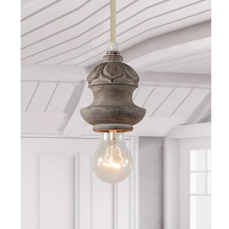 American Country Small Chandelier Personalized Retro Creative Home Room Bedroom Lamp Corridor Wooden Art Small Pendant Lamp