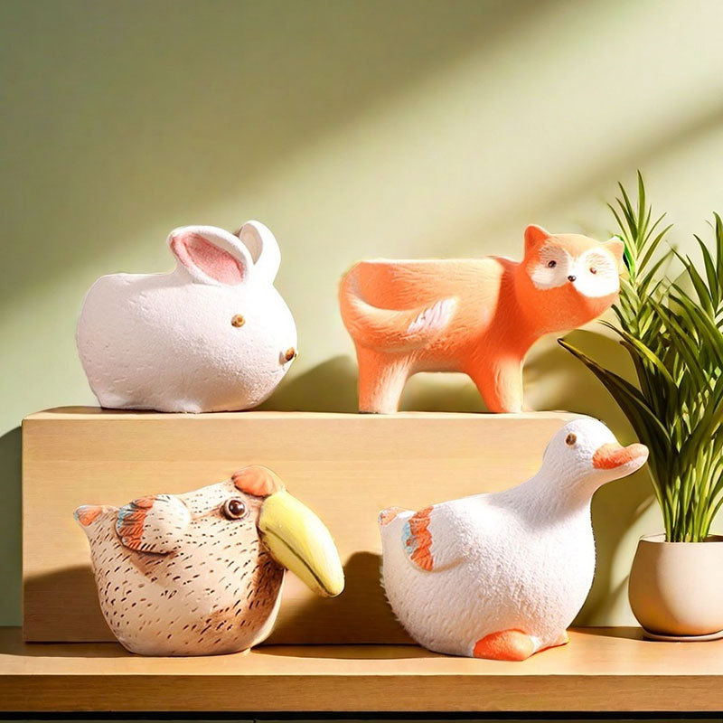 Dibujos animados creativos animalitos carnosos maceta cerámica para el hogar arcilla de cerámica especial para el hogar olla de control de raíces de cerámica gruesa venta de liquidación especial al por mayor