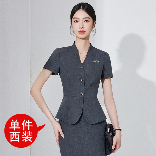 Professional Tooling Female Summer Hotel Front Desk Work Uniform Jewelry Store Gold Shop Guide Sales Work Clothes Suit suit