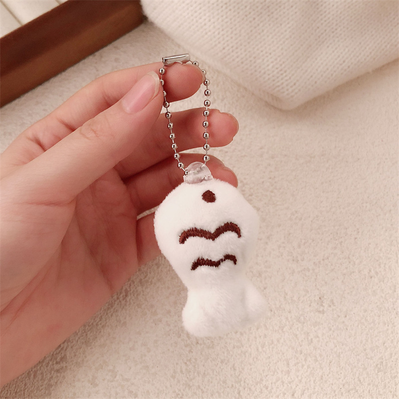 Lindo gatito pececito muñeco de peluche personalidad creativa regalo llavero mochila escolar colgante llavero colgante de red