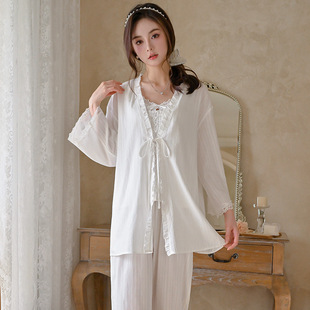 纯棉速写印花睡衣套装Antique Embroidery Pyjama