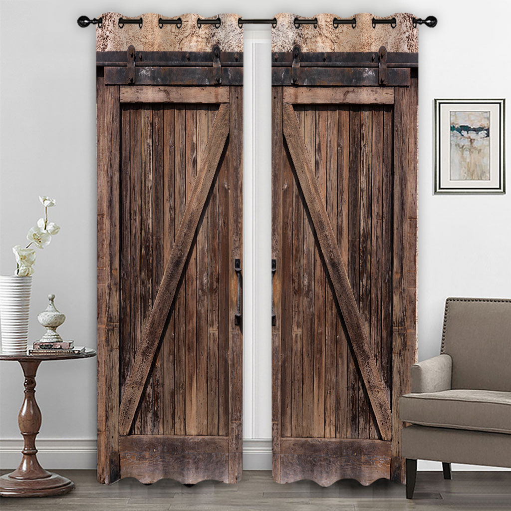 Curtains Country style polyester 3D digital printed curtains_voghion.com