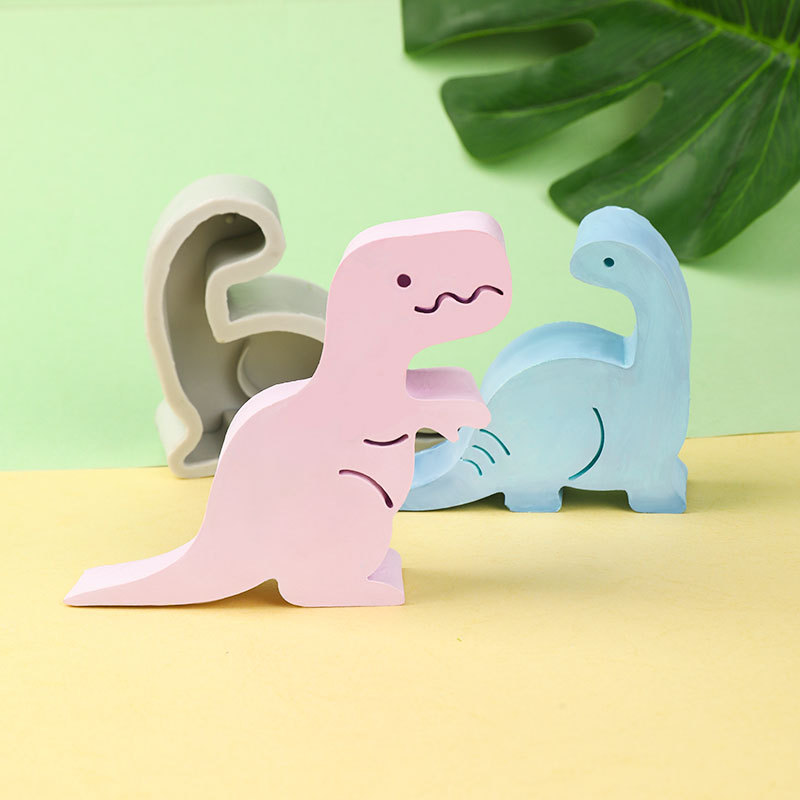 Nuevo dinosaurio de la historieta jirafa y otros modelado silicona animal aromaterapia cristal gota plástico juguete molde vela