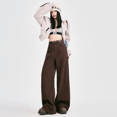 包邮 th ootd！爆款美拉德｜秋冬美式直筒宽松显瘦阔腿牛仔裤