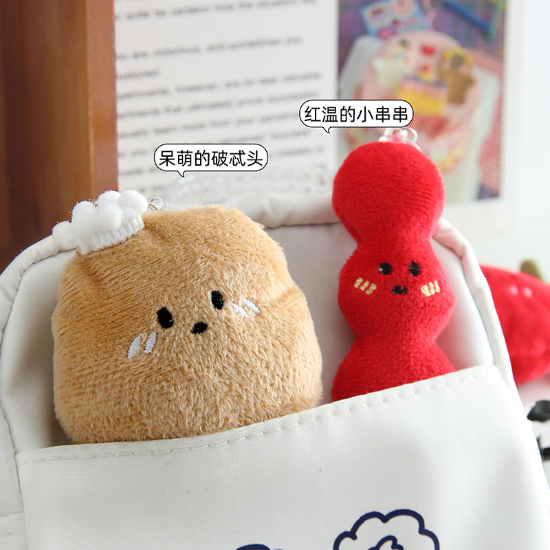 Nuevo y adorable colgante de peluche de pan de vegetales de dibujos animados para niña, divertido colgante de juguete de comida