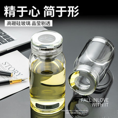 玻璃杯男款加厚茶杯透明单层水杯高硼硅玻璃大容量水杯大包邮