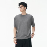 ZY8103C-MM通勤百搭夏季时尚简约T恤美式纯色圆领针织短袖，男装针织衫/毛衣，星座614