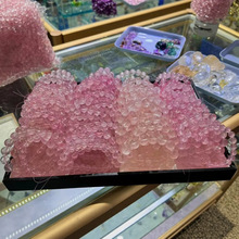 莫桑比克星光粉水晶➕冰橘粉手链厂家批发跨境直播原料石