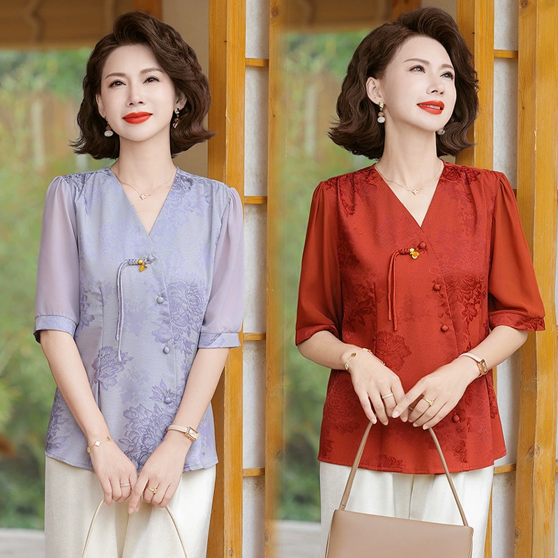 Мама наряд Летняя новая мода национальная футболка маленькая рубашка