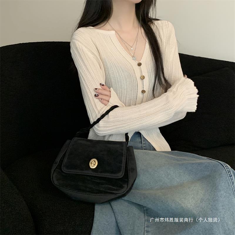 Autumn knitted base thin sweater