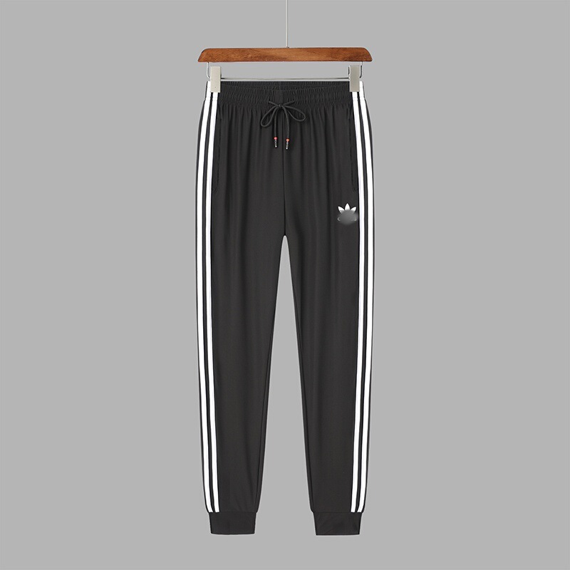 Cross-border summer quick-dry sweatpants for men with clover embroidery, lightweight running sports cool-feel plus-size trendy casual pants