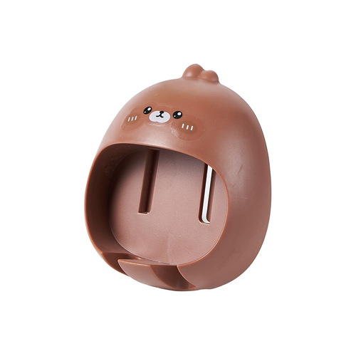 Cartoon wall-mounted toothbrush holder without punching, bathroom placement bracket, egg yolk duck toothbrush holder to hold toothbrush artifact