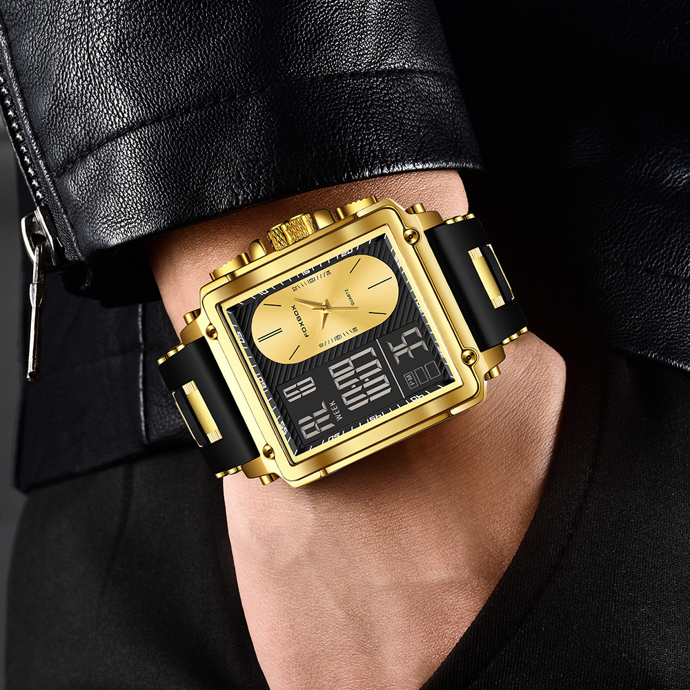 LIGE/comercio exterior nuevo reloj electrónico de doble pantalla multifuncional para hombres reloj de cronógrafo deportivo impermeable para estudiantes