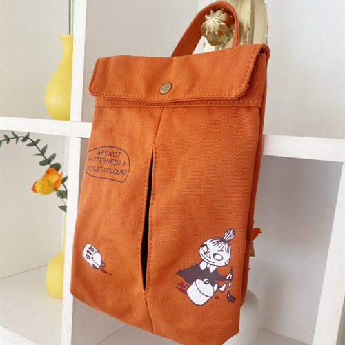 New Moomin Yami tissue box storage bag can be mounted on the back of the car seat with cute cartoon tissue cover