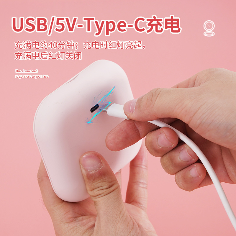 Espejo de Maquillaje de Venta Directa de Fábrica, Portátil, de Mano, Plegable, con Aumento, con Luz Recargable, Diseño Transfronterizo