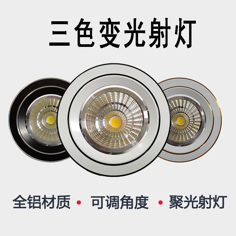 LED lights, adjustable ceiling ceiling light, lamp, three colors, cat's eye