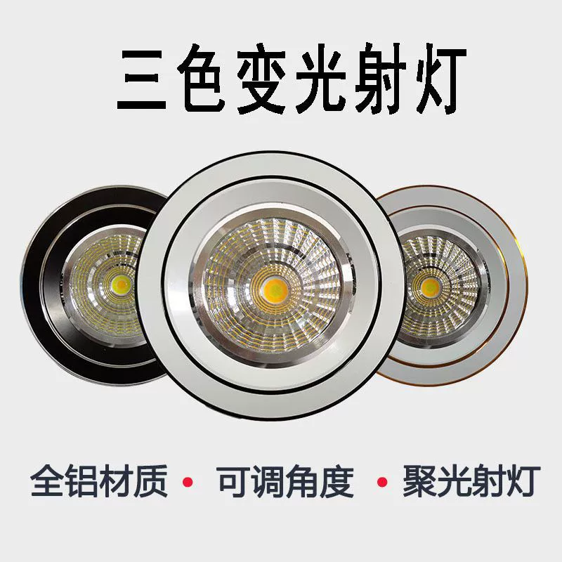 LED lights, adjustable ceiling ceiling light, lamp, three colors, cat's eye
