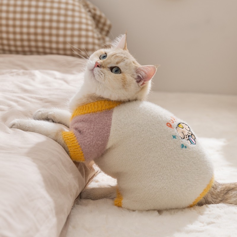 猫咪衣服仿貂绒保暖四脚毛衣秋冬季德文猫无毛猫泰迪比熊宠物衣服|undefined