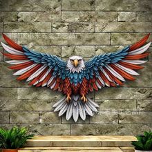 跨境热销独立日老鹰墙壁装饰铁艺切割艺术品挂件金属美国秃鹰装饰