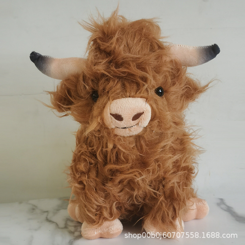 跨境新品Highland Cow仿真苏格兰高地牛长毛绒玩具牛