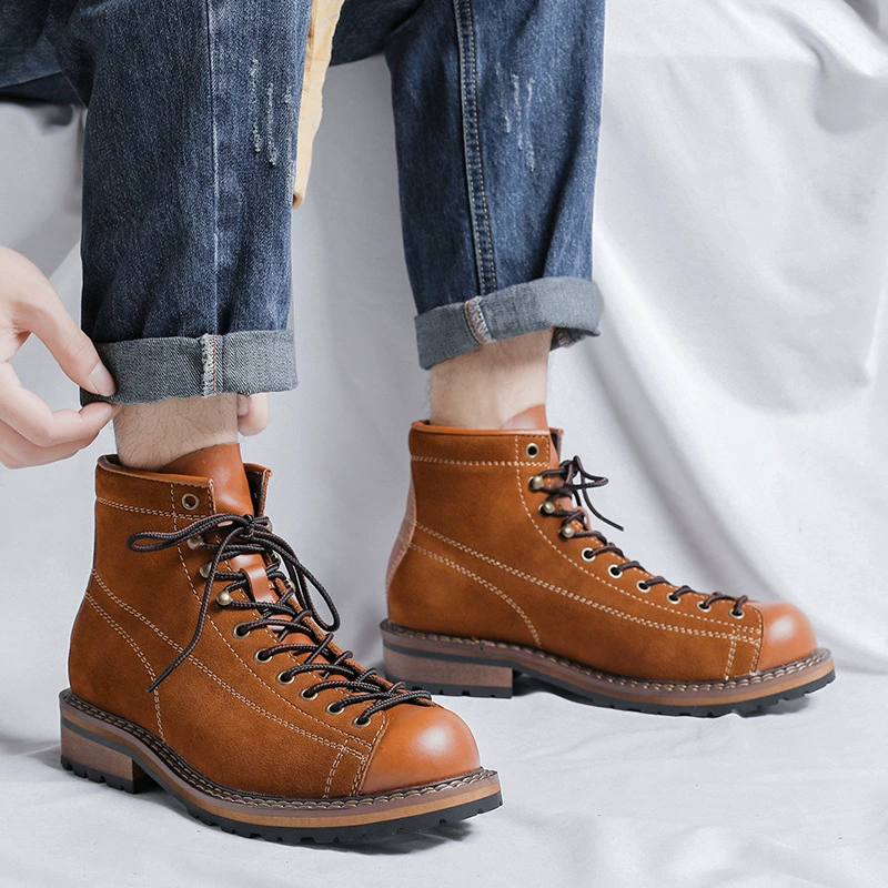 Винтажные джинсовые ботинки Martin для альпинизма на открытом воздухе European Station 2023 осенне-зимние новые молодежные модные коричневые сапоги