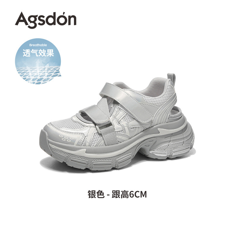 Sandalias deportivas Augusden para mujer, novedad de verano 2026, para exteriores, con suela gruesa, huecas, con velcro, para senderismo, estilo dad shoes.