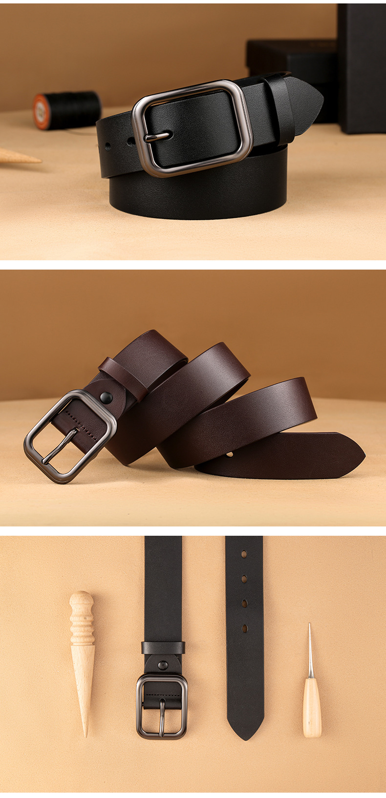 Men's New Style Top Grain Cowhide Belt with Japanese Buckle Genuine Leather High-end Business Versatile Casual Trendy Waistband