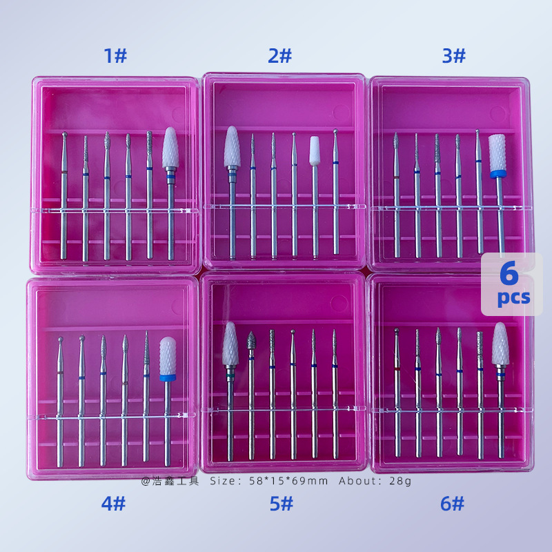 acero tungsteno uñas pulizando cabeza caja cerámica pulizante de piel muerta pretratamiento de eliminación de uñas pulizante herramienta de uñas