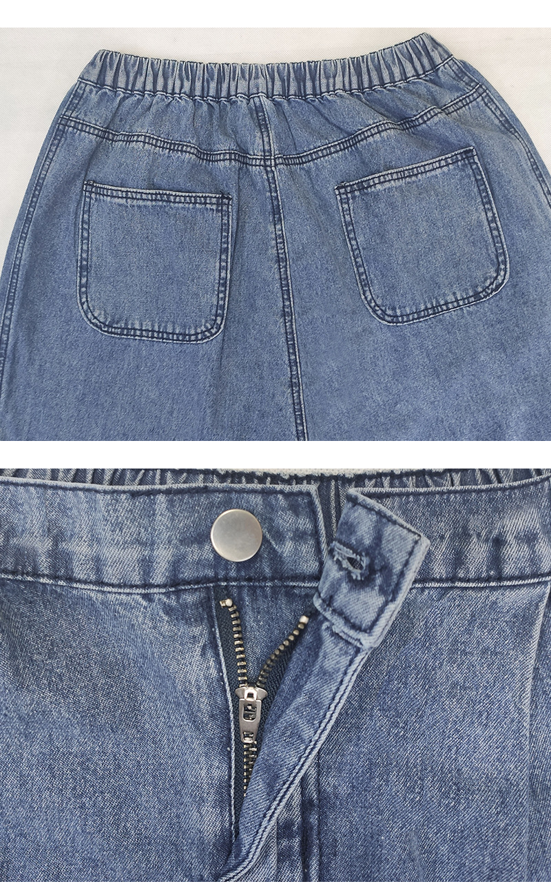 Dames denim jeans met elastische taille harlequin model losvallend_voghion.com
