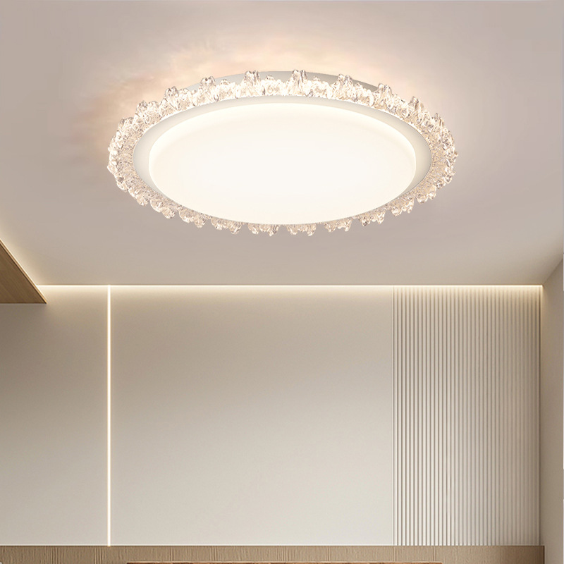 Luz de techo del dormitorio moderno minimalista estilo francés cálido romántico cristal ligero lujoso sensación de alto nivel dormitorio principal sala de estar lámparas de habitación