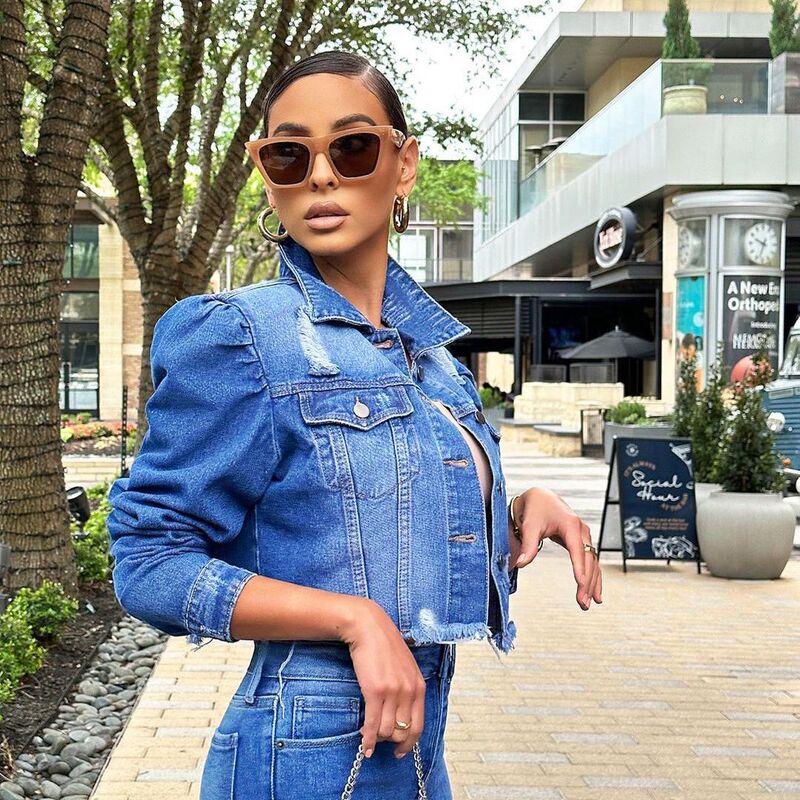 Independent Station Ripped Denim Jacket Women's New Hot Sale European and American Large Size Denim Jacket Raw Edge Denim Jacket