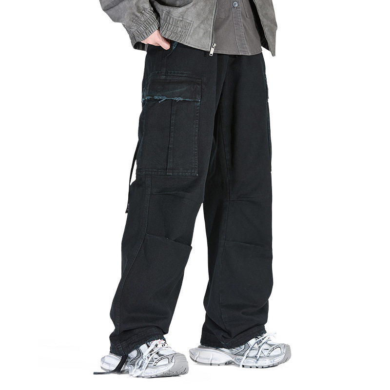 Abbigliamento maschile Thai King Abbigliamento maschile 2024 Pantaloni da paracadutista retrò Autunno e inverno Tintura indumenti Abbigliamento da lavoro Pantaloni larghi multitasche Pantaloni da uomo_voghion.com