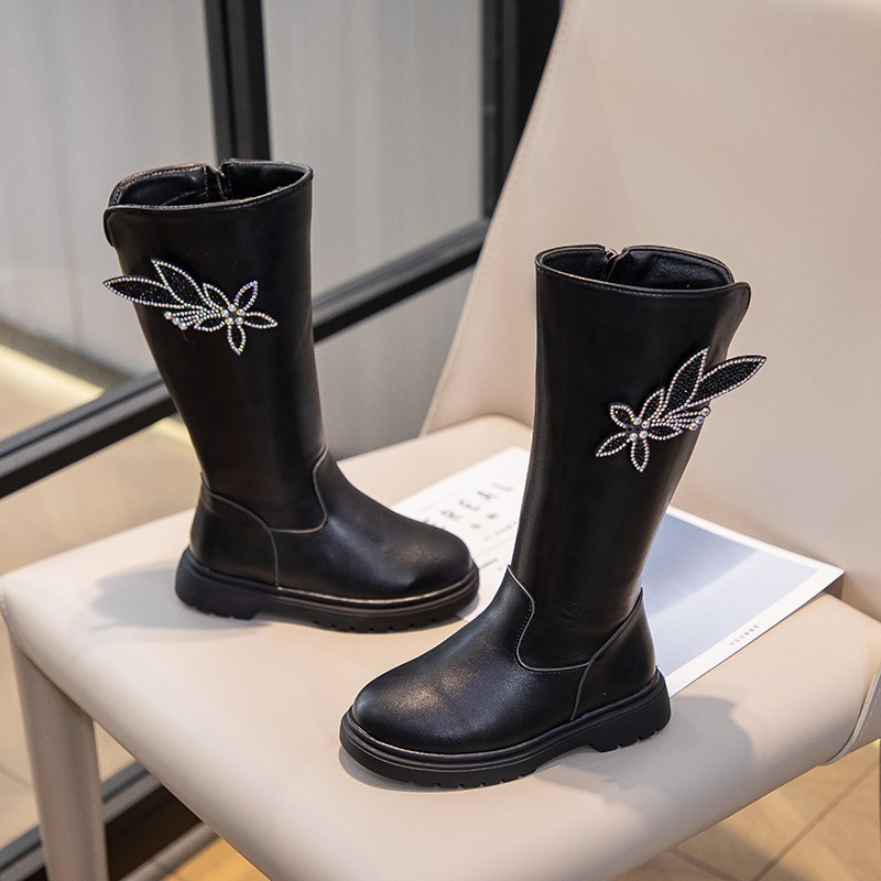 Mädchen 2024 Herbst/Winter Neue High Top Koreanische Ausgabe Mittlere und Große Kindermode Prinzessin Stiefel Kleines Mädchen_voghion.com