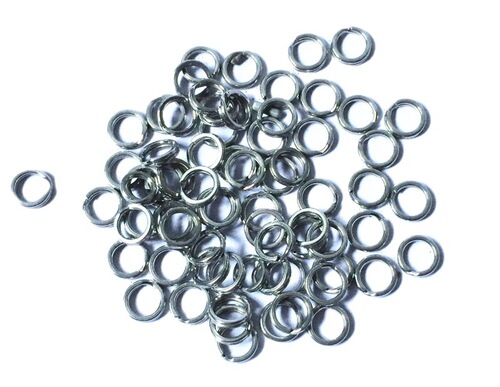 Fishing gear lure accessories stainless steel material reinforced connection ring connector lure double ring flattened double ring