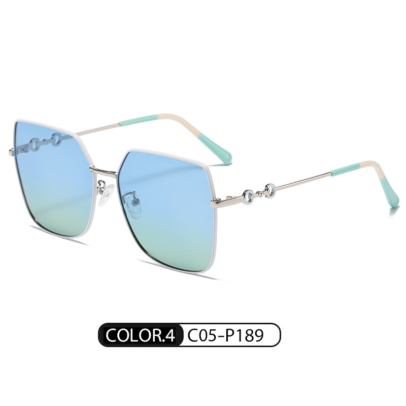 2022 nuevas gafas de sol de las mujeres de metal marco grande gafas de sol lisas Daren Live Venta caliente moda gafas de sol polarizadas