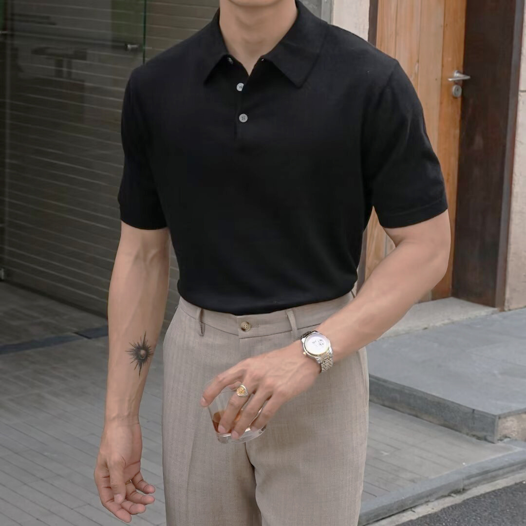 Camisa POLO casual delgada de verano para hombres Camiseta de negocios coreana de manga corta de moda comercio exterior fábrica transfronteriza al por mayor