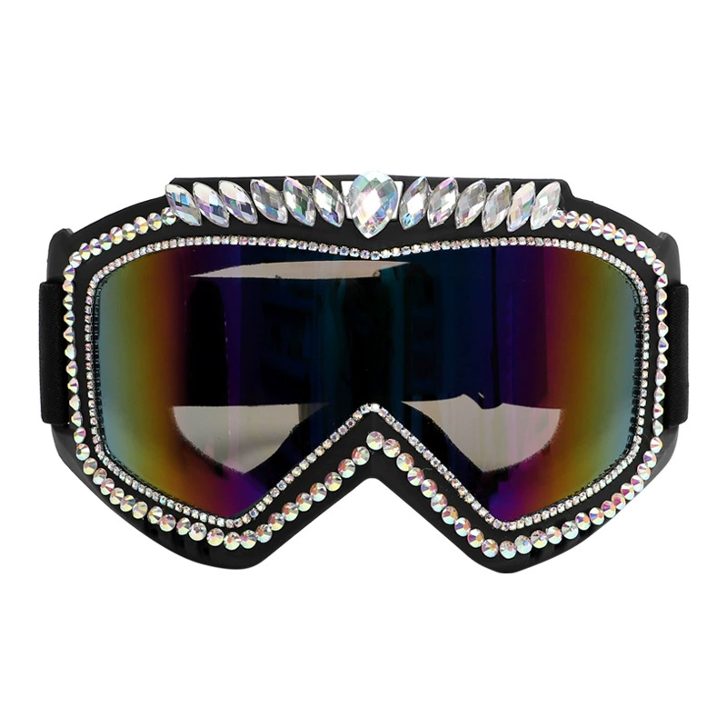 Cross -border spot music festival carnival steam race Bo punk ski rider inlaid diamond fantasy colorful mirror
