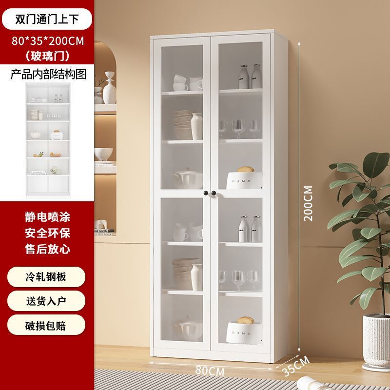 スチール製本棚収納キャビネット、ドア付き一体型壁面収納キャビネット、防塵ガラスドアディスプレイキャビネット、リビングルーム多層床から天井までの収納キャビネット|undefined