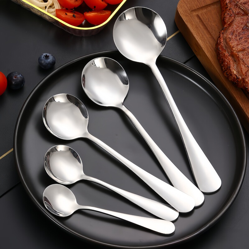 304ステンレスナイフとフォークのスプーン1010洋食食器業務用コーヒーのスプーンの先のスプーンの丸いスプーンのステーキのナイフとフォークのスプーン|undefined