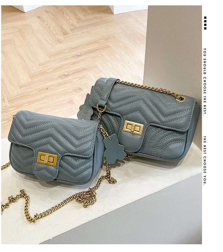 Textured small bags for women 2023 new bags Korean style fashion casual one-shoulder crossbody lock chain small square bag_voghion.com
